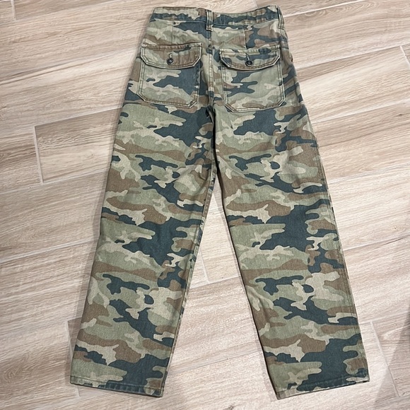 Free People utility camo jeans pants size 25 high waist rise We The Free cargo - Picture 10 of 14